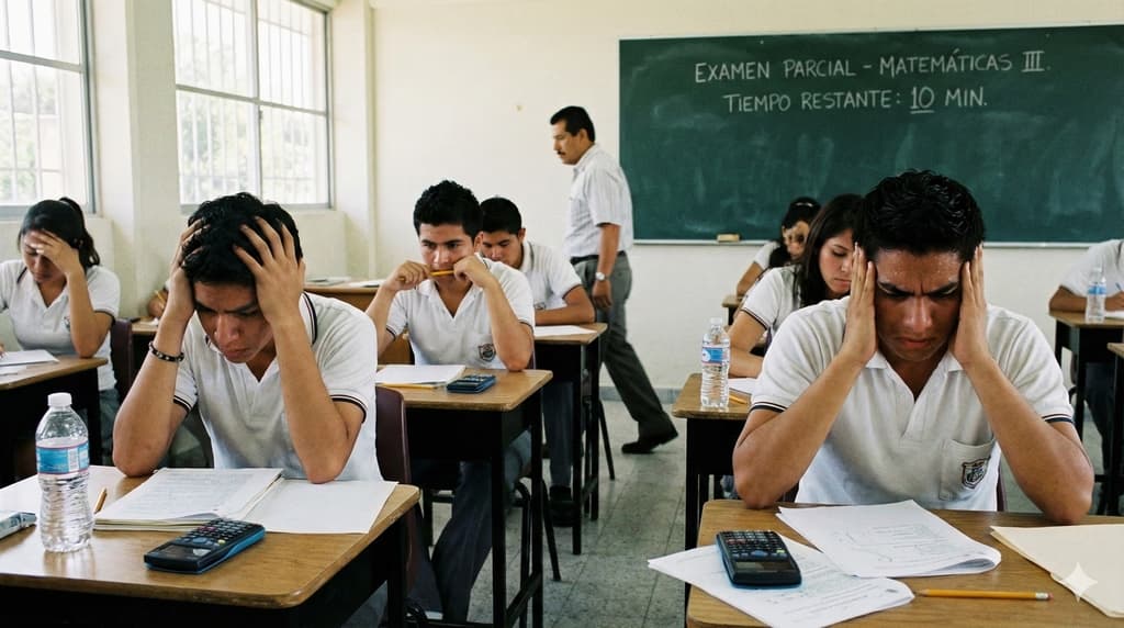 Estudiantes en examen